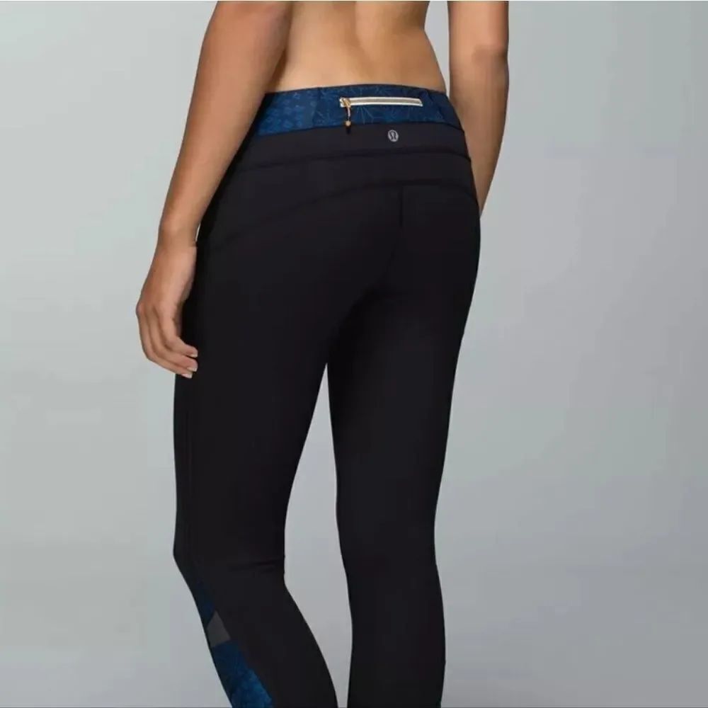 Lululemon Pace Tight 2 Reflective Run Train cropped with 26" inseam, sz 8